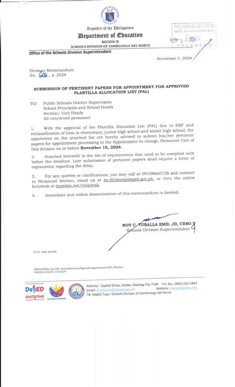 deped zn memo|DepEd ZN Personnel and Payroll Section .